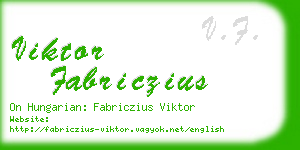 viktor fabriczius business card